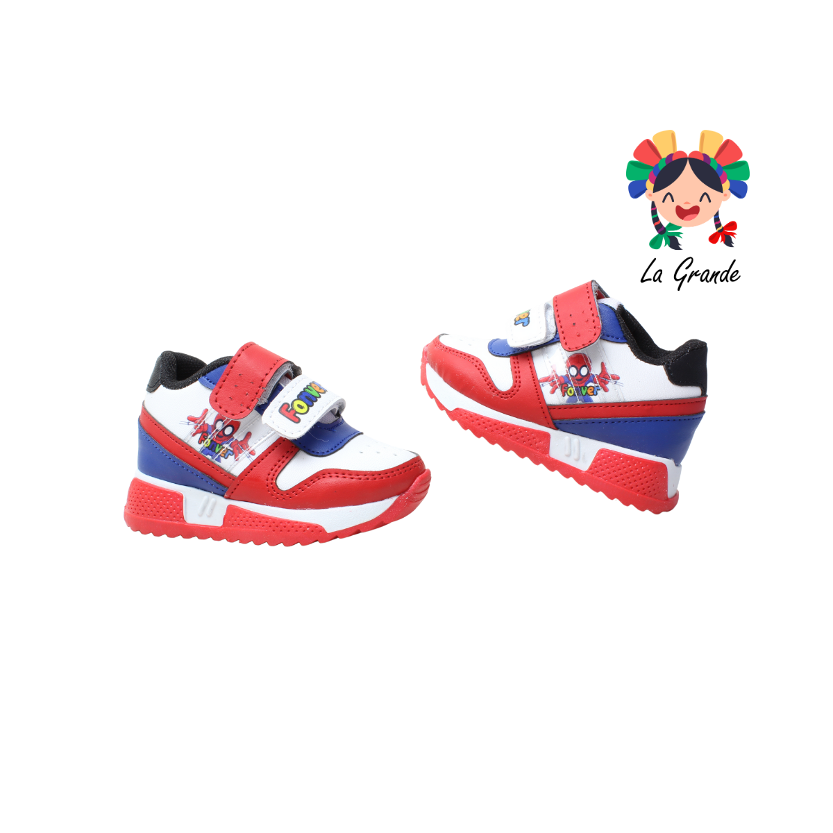 590 Araña FON-VER Blanco Rojo Tenis Casual para Bebé