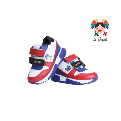 590 Soni FON-VER Blanco Rojo Tenis Casual Niño
