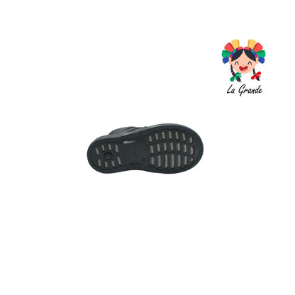 5999 DOGI Negro Piel Zapato Escolar con Suela Antiderrapante para Niño
