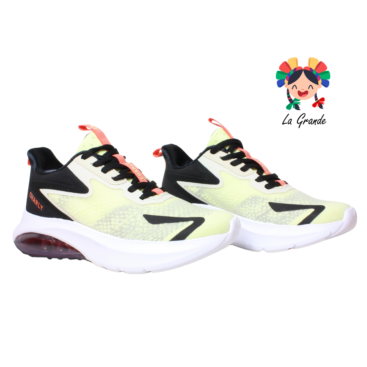 1059409002 CHARLY Amarillo Negro Tenis Deportivo para Dama y Joven