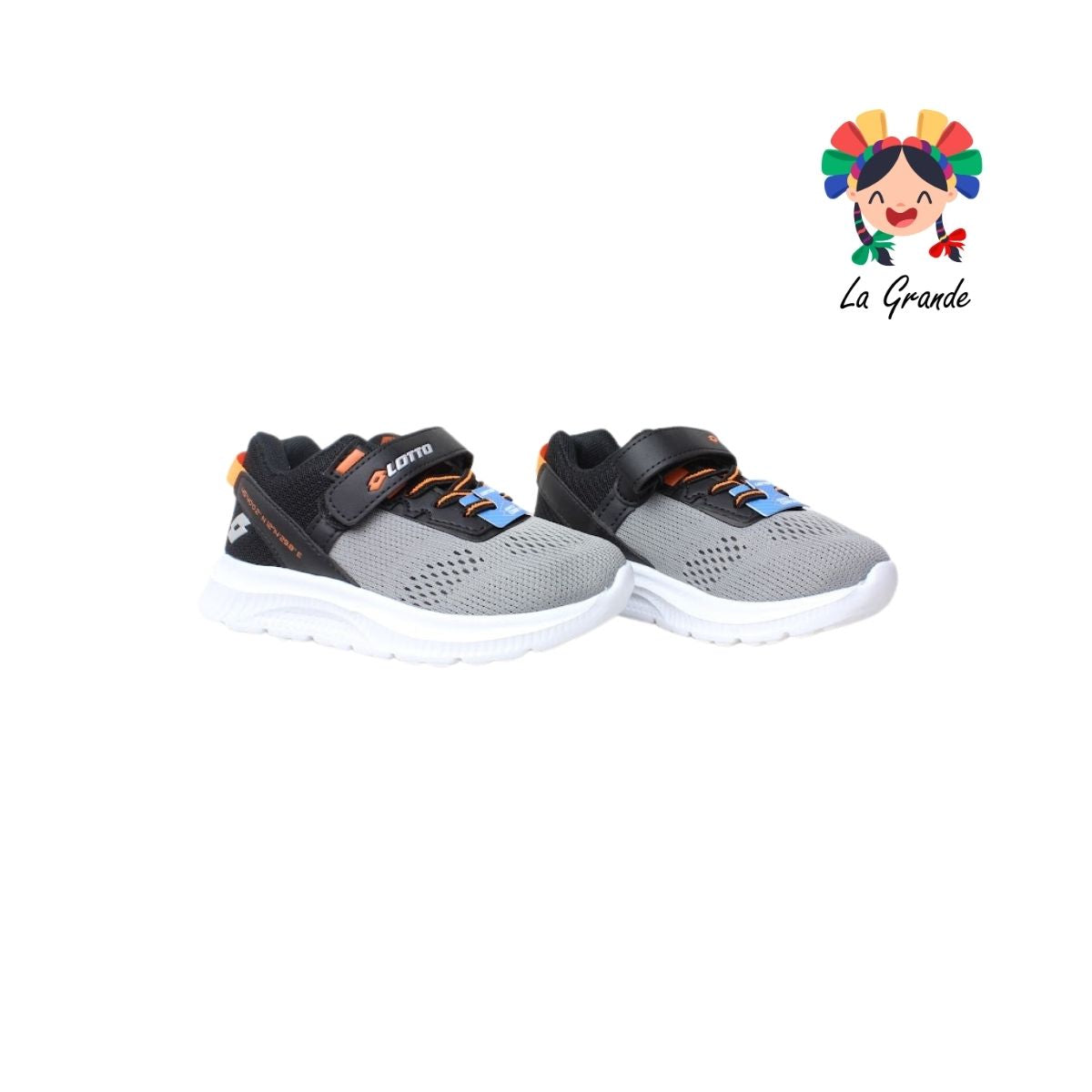 5H476013 LOTTO Black Grey Running Tenis para Niño