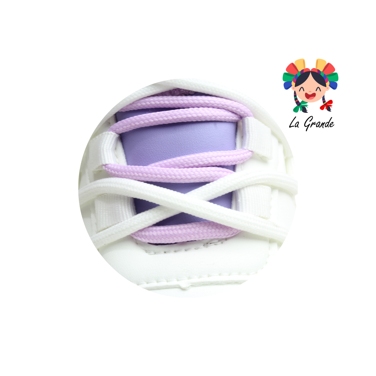 G03-3D FOSUM Blanco Lila Sint Tenis Casual para Dama