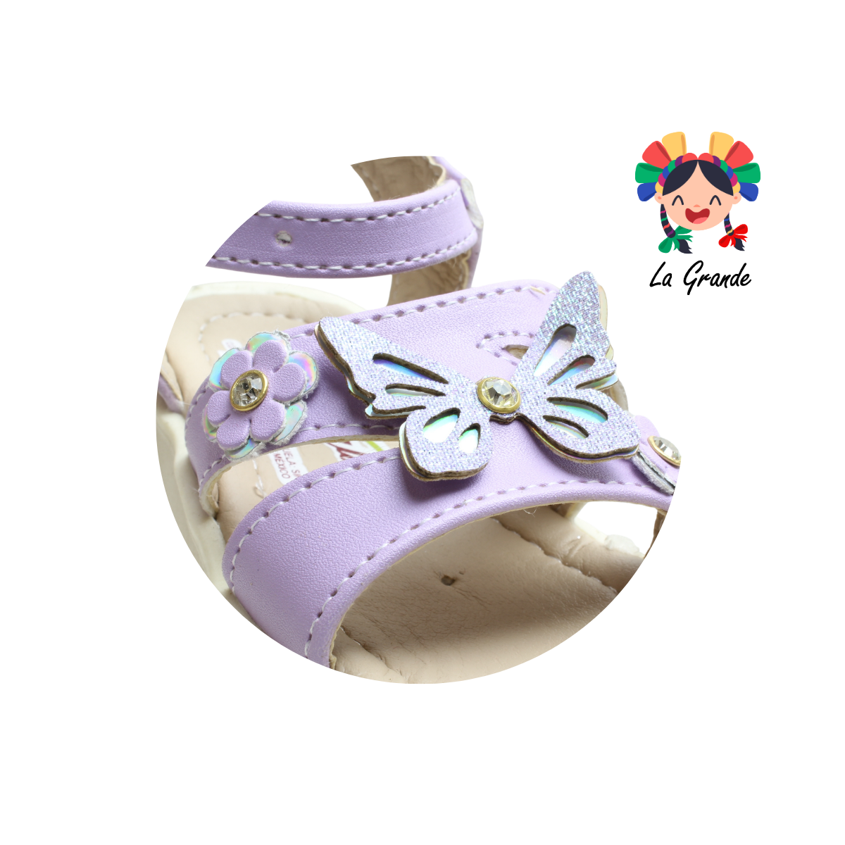 128 EMY LADY Lavanda Cabra Sandalia para Bebé