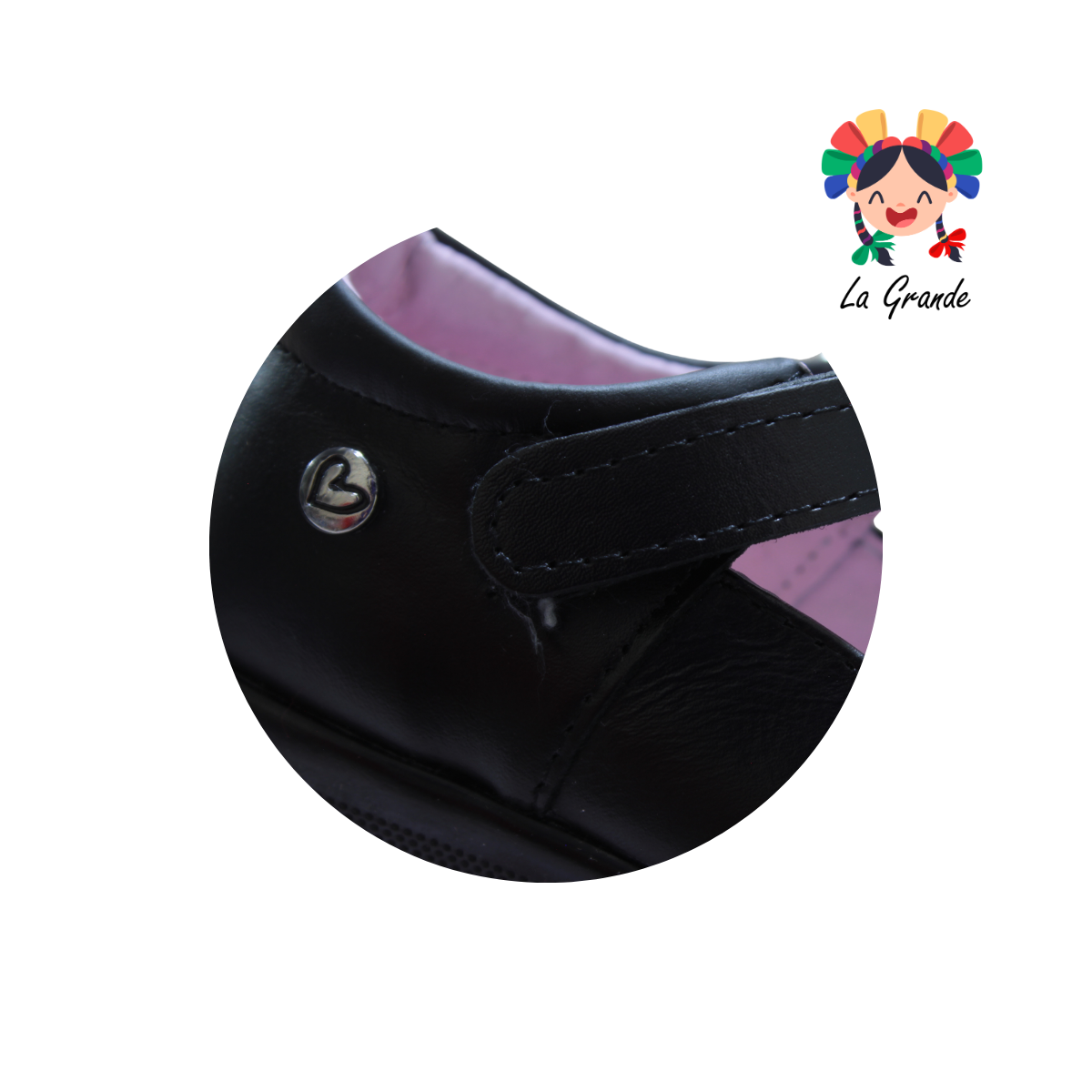547 LUPITAS Negro Piel Zapato Escolar para Niña