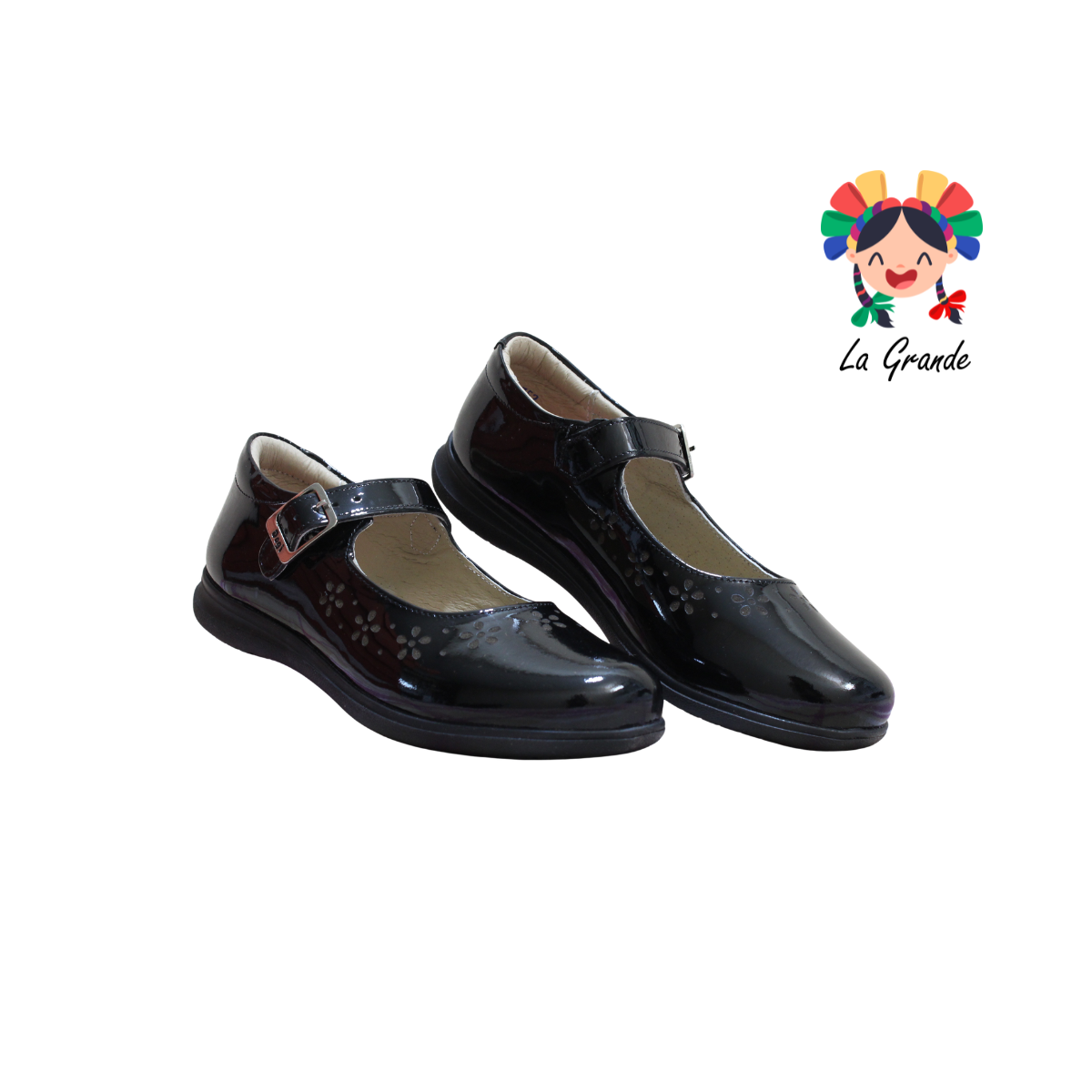 902 DOGI Negro Charol Zapato Escolar para Niña y Dama