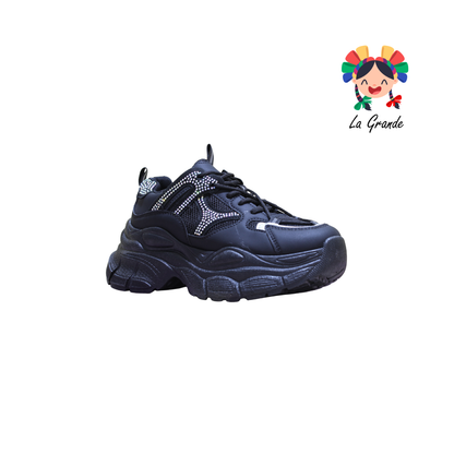 G04-1A FOSUM Negro Negro Textil Tenis Casual para Dama