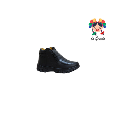 6000 FEF Negro Zapato Piel Escolar para Niño