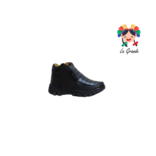 6000 FEF Negro Zapato Piel Escolar para Niño