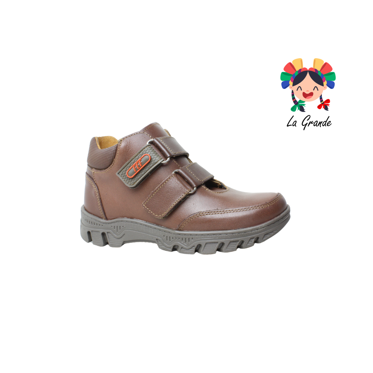 6004 FEF Café Piel  Zapato Escolar para Joven