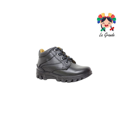6042 FEF Negro Piel Zapato Escolar para Niño