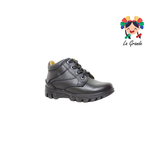 6042 FEF Negro Piel Zapato Escolar para Niño