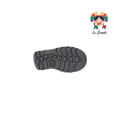 6042 FEF Negro Piel Zapato Escolar para Niño