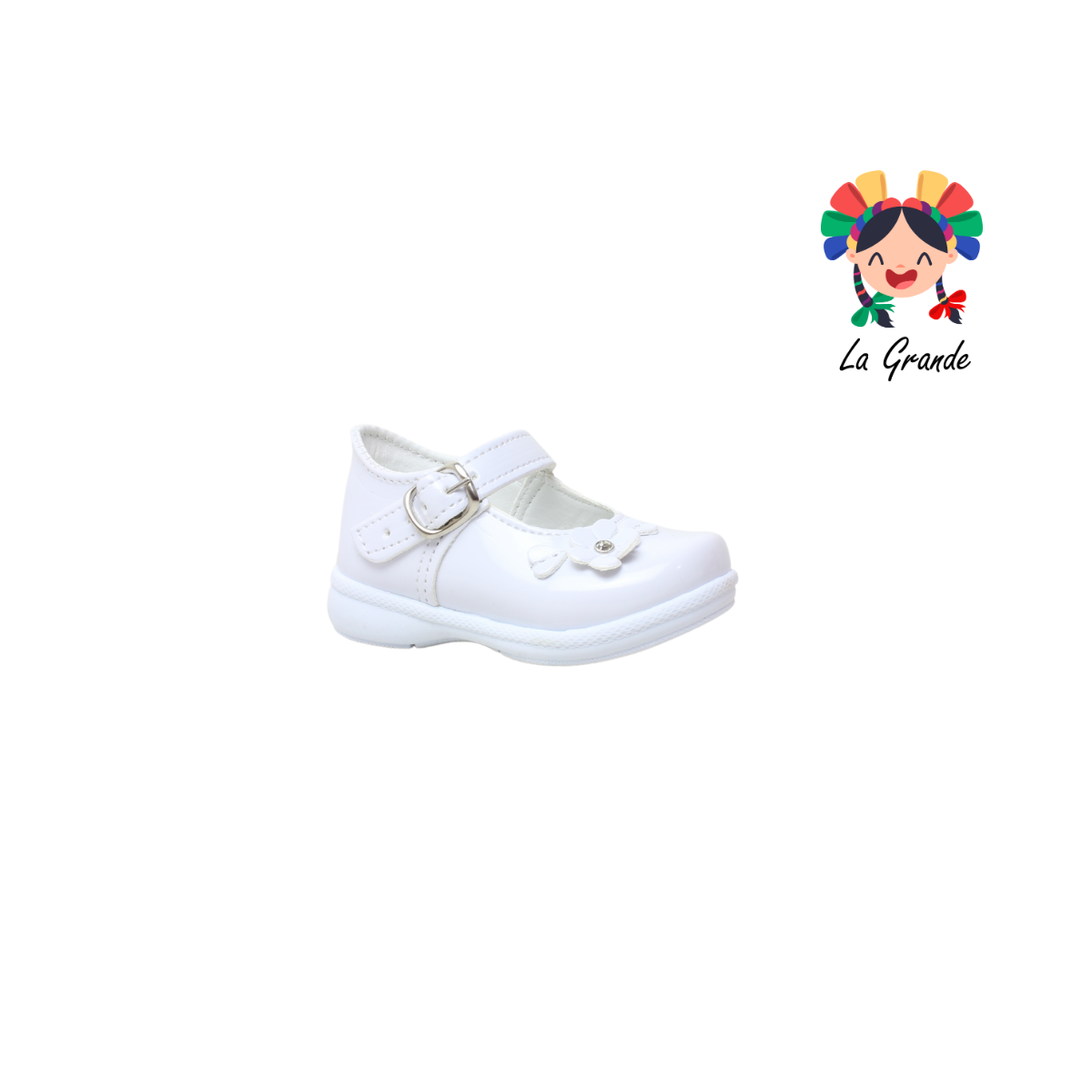 605 CHAPATITOS Blanco Charol Zapato Casual para Bebé y Niña