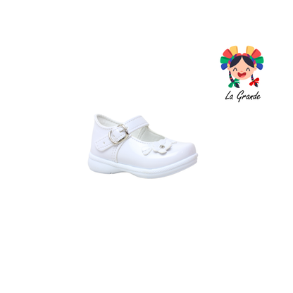 605 CHAPATITOS Blanco Charol Zapato Casual para Bebé y Niña