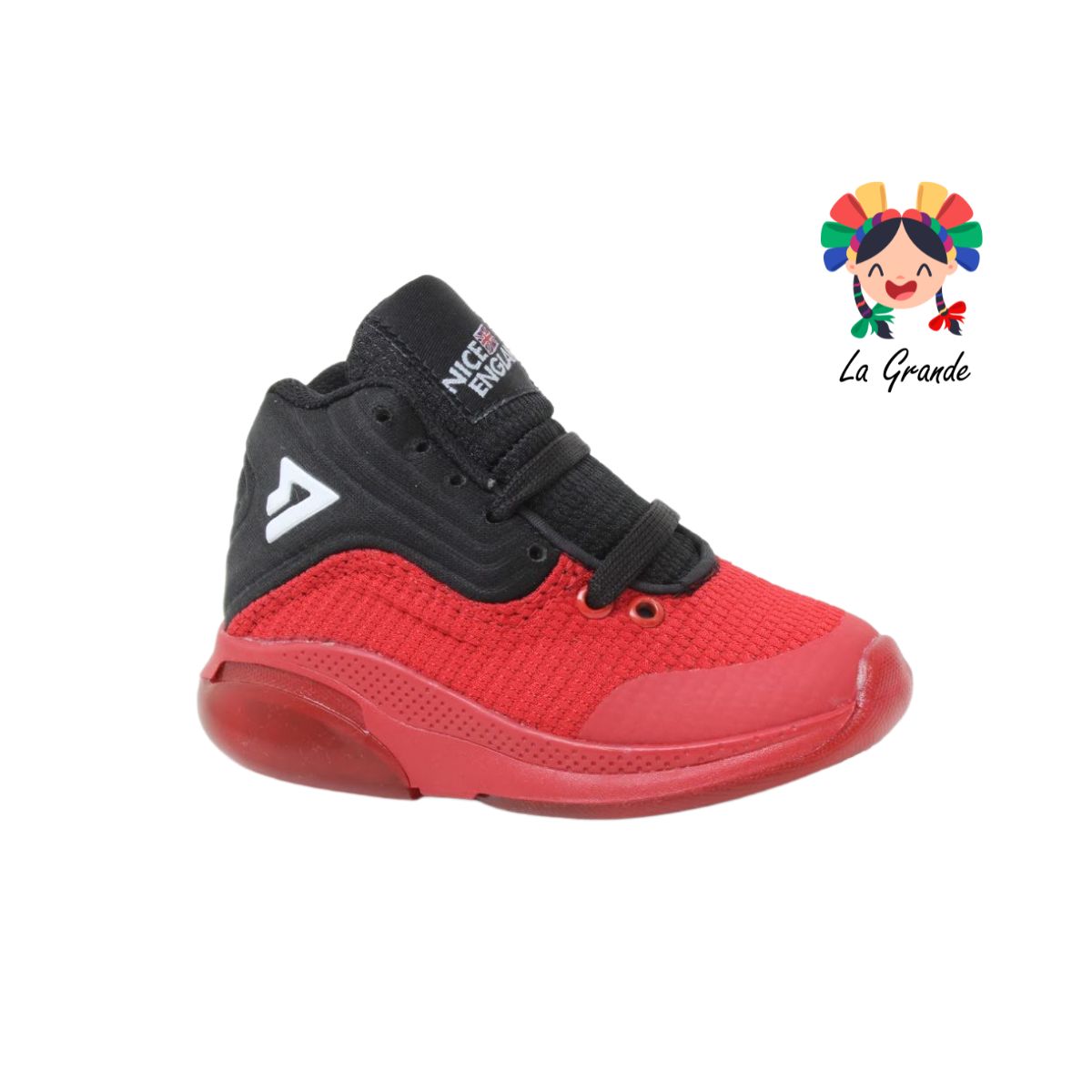 6071 SAETTA PREMIERE Rojo Negro Sint Tenis Casual para Niña y Niño