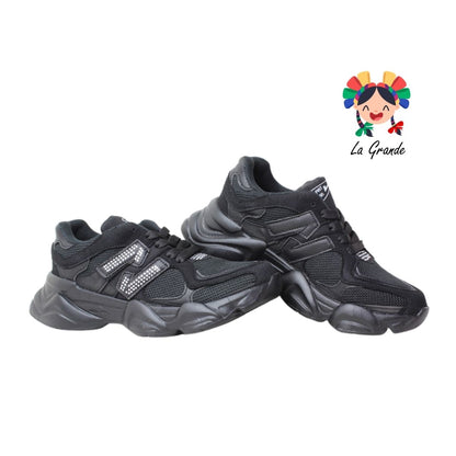 6090 ESPIRIT Negro Negro Tenis Deportivo para Dama y Joven