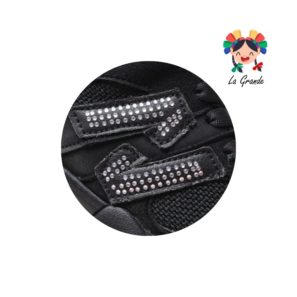 6090 ESPIRIT Negro Negro Tenis Deportivo para Dama y Joven