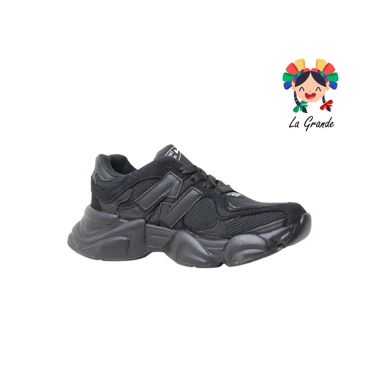 6090 ESPIRIT Negro Negro Tenis Deportivo para Dama y Joven