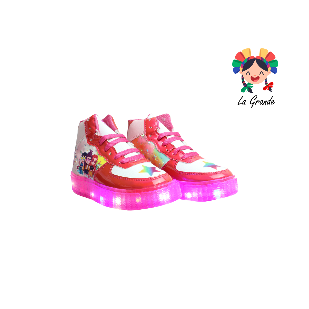 V-071 VANNI CLUB Fiusha Sint Tenis Casual con Luz Led para Niña