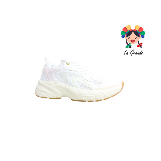 1043206 CHARLY Blanco Multicolor Tenis Deportivo para Dama