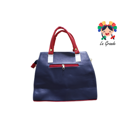 064 TONY Bolsa Mno Bco Rojo Casual con Bolsa Enfrente para Dama