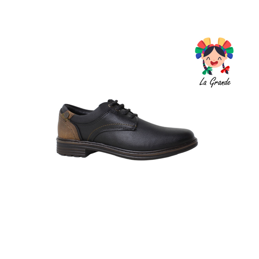 6213 CUSTOM Negro Camel Sint Zapato Casual de Agujeta para Joven y Caballero
