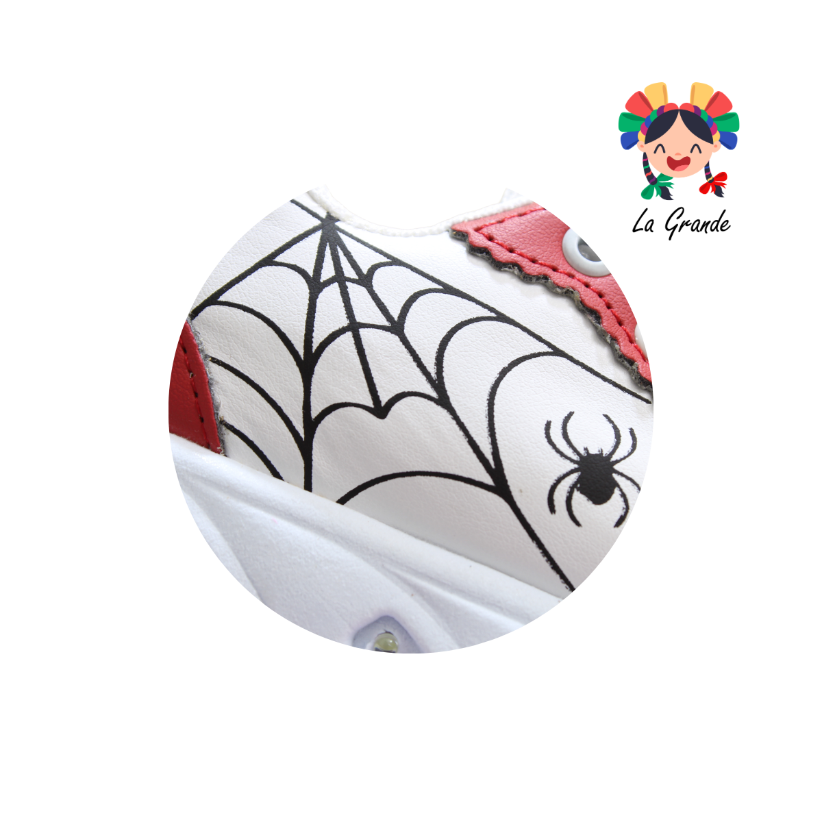38L74 PEKE KIDS Blanco Rojo Sint Tenis Casual con Luces para Bebé y Niño
