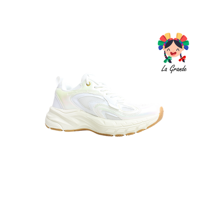 1043206 CHARLY Blanco Multicolor Tenis Deportivo para Dama
