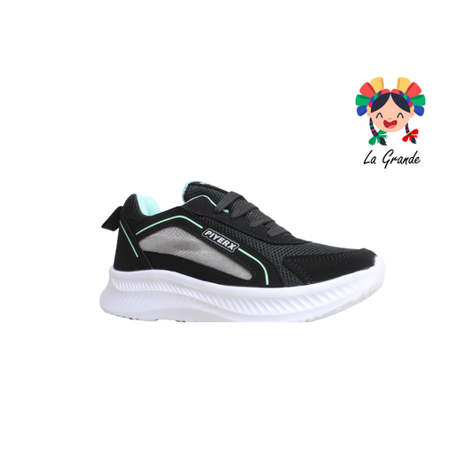 630 PIYERX Negro Menta Tenis Deportivo para Dama