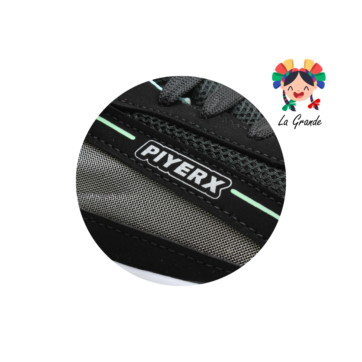 630 PIYERX Negro Menta Tenis Deportivo para Dama