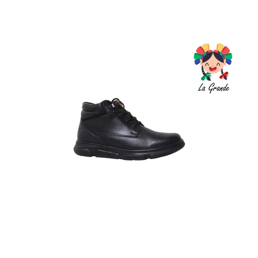 6320 DOGI Negro Piel Zapato Escolar para Niño y Joven