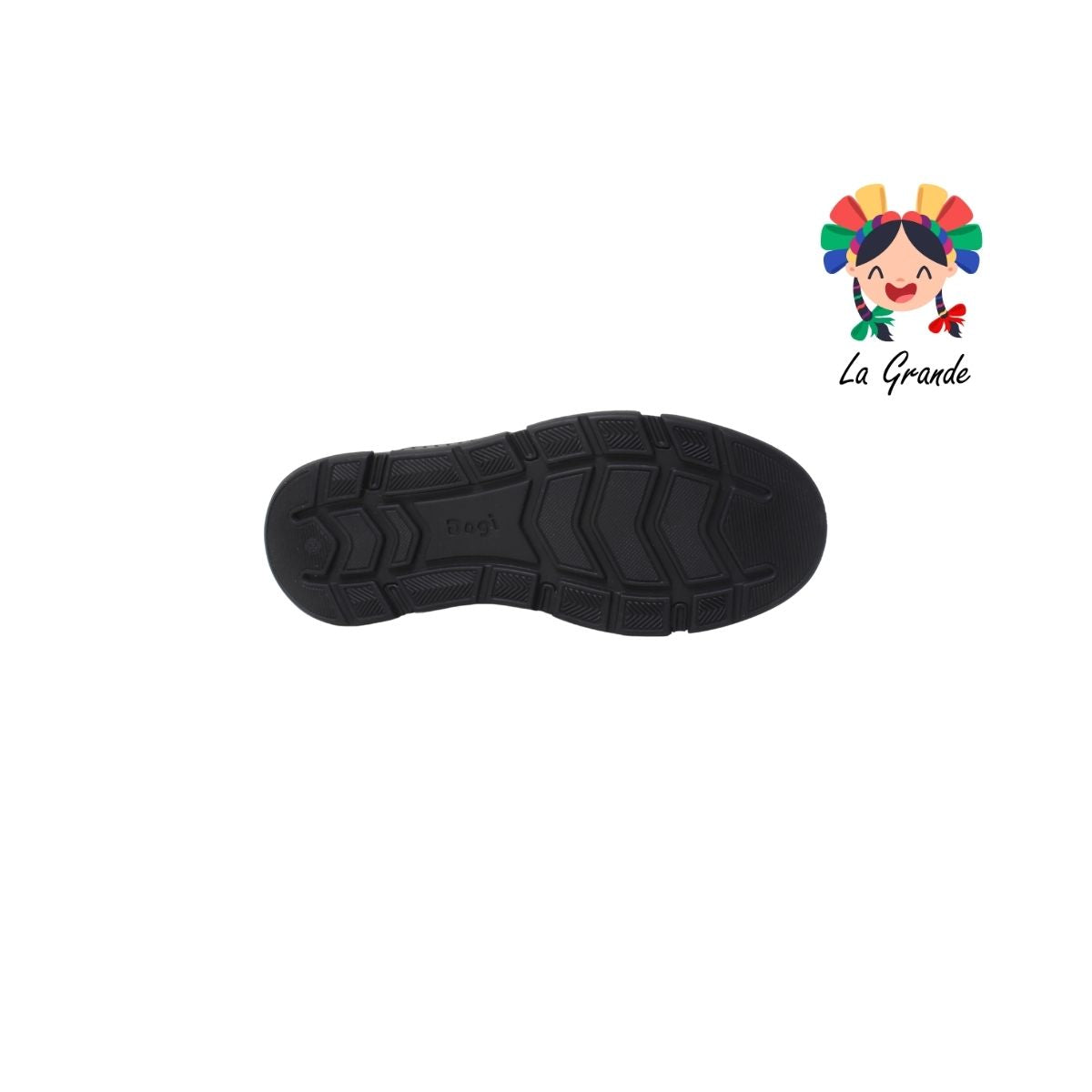 6320 DOGI Negro Piel Zapato Escolar para Niño y Joven