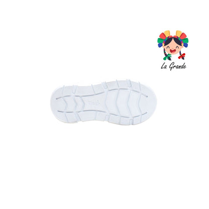 6322 DOGI Blanco Blanco Piel Tenis Escolar para Niña, Niño, Dama y Joven