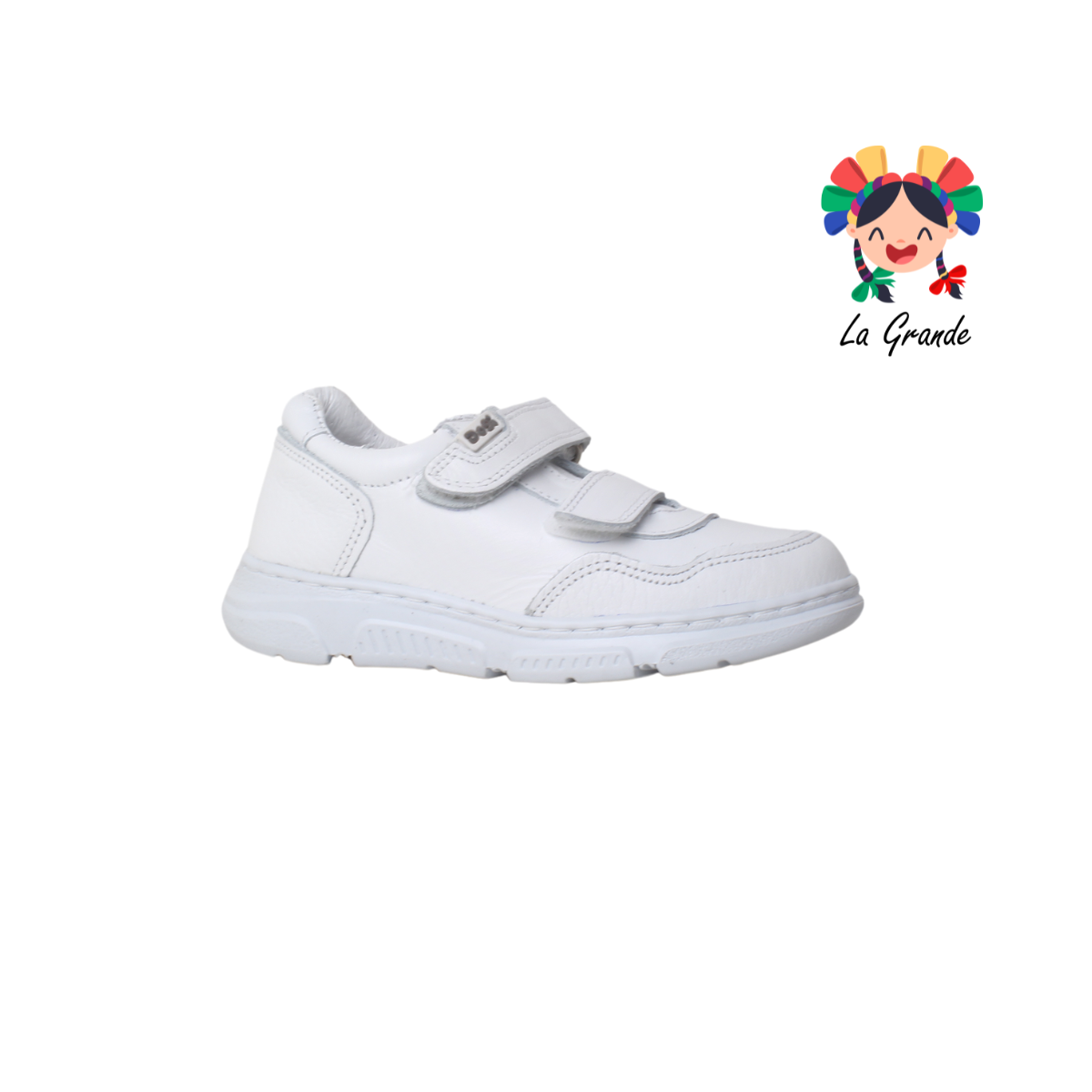 6322 DOGI Blanco Blanco Piel Tenis Escolar para Niña, Niño, Dama y Joven