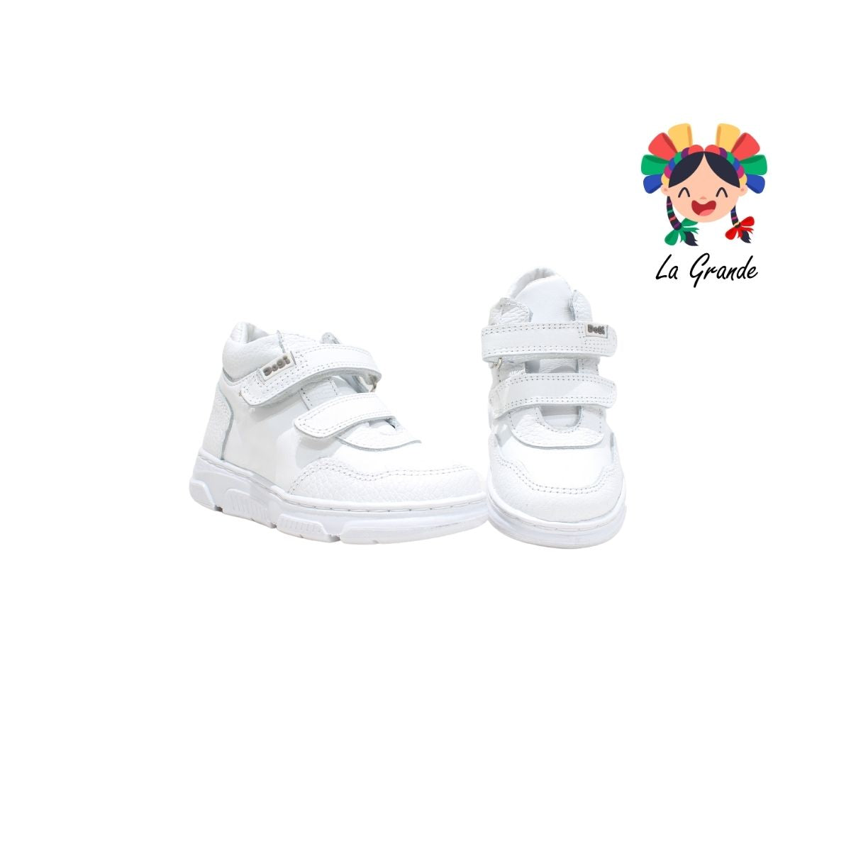 6335 DOGI Blanco Piel Tenis Escolar para Niña, Niño, Dama y Joven