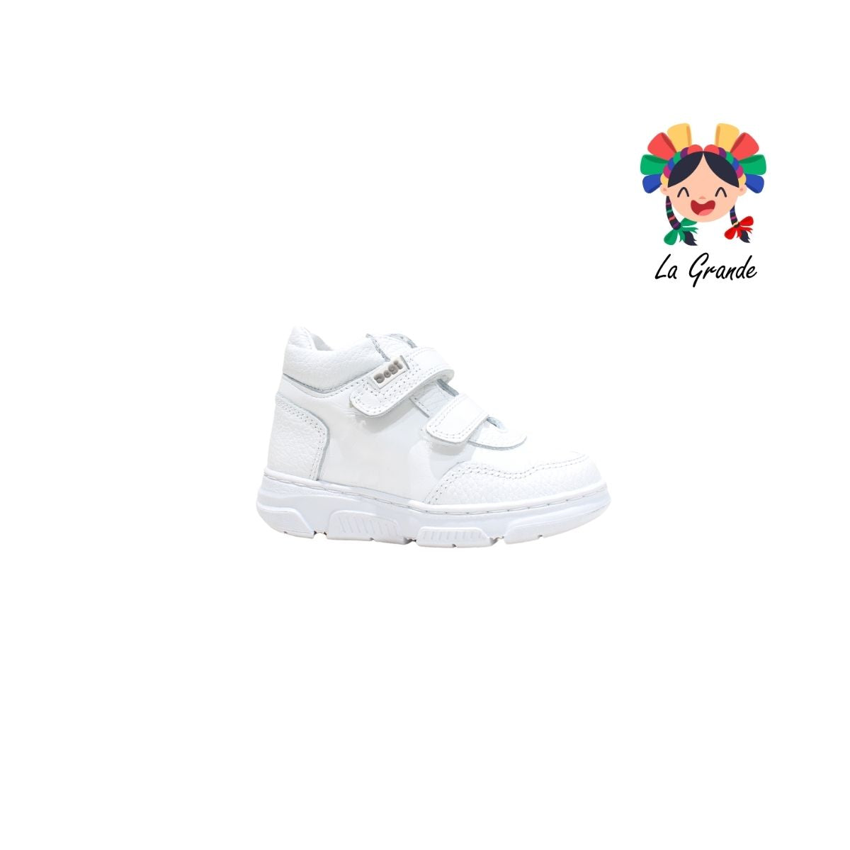 6335 DOGI Blanco Piel Tenis Escolar para Niña, Niño, Dama y Joven