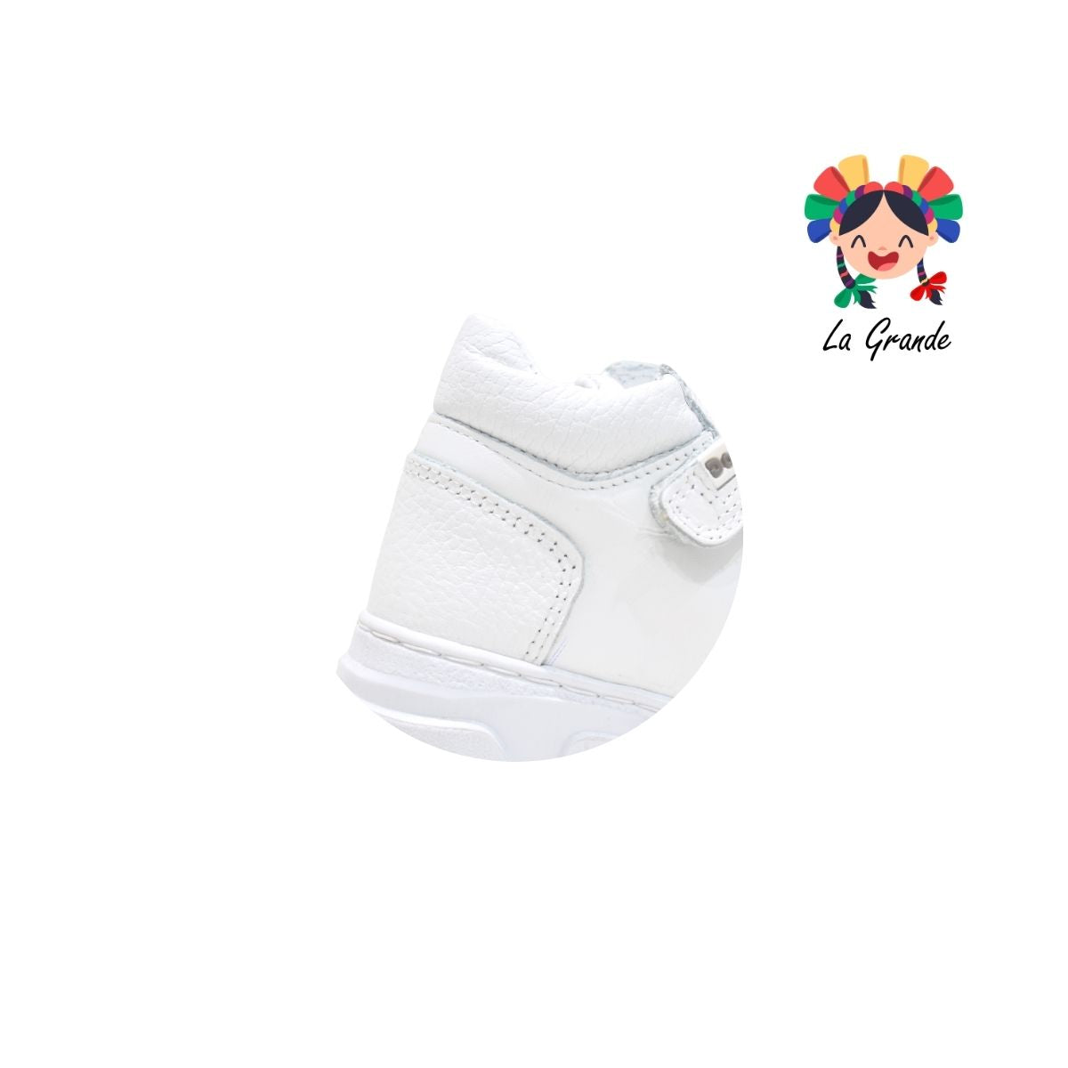 6335 DOGI Blanco Piel Tenis Escolar para Niña, Niño, Dama y Joven