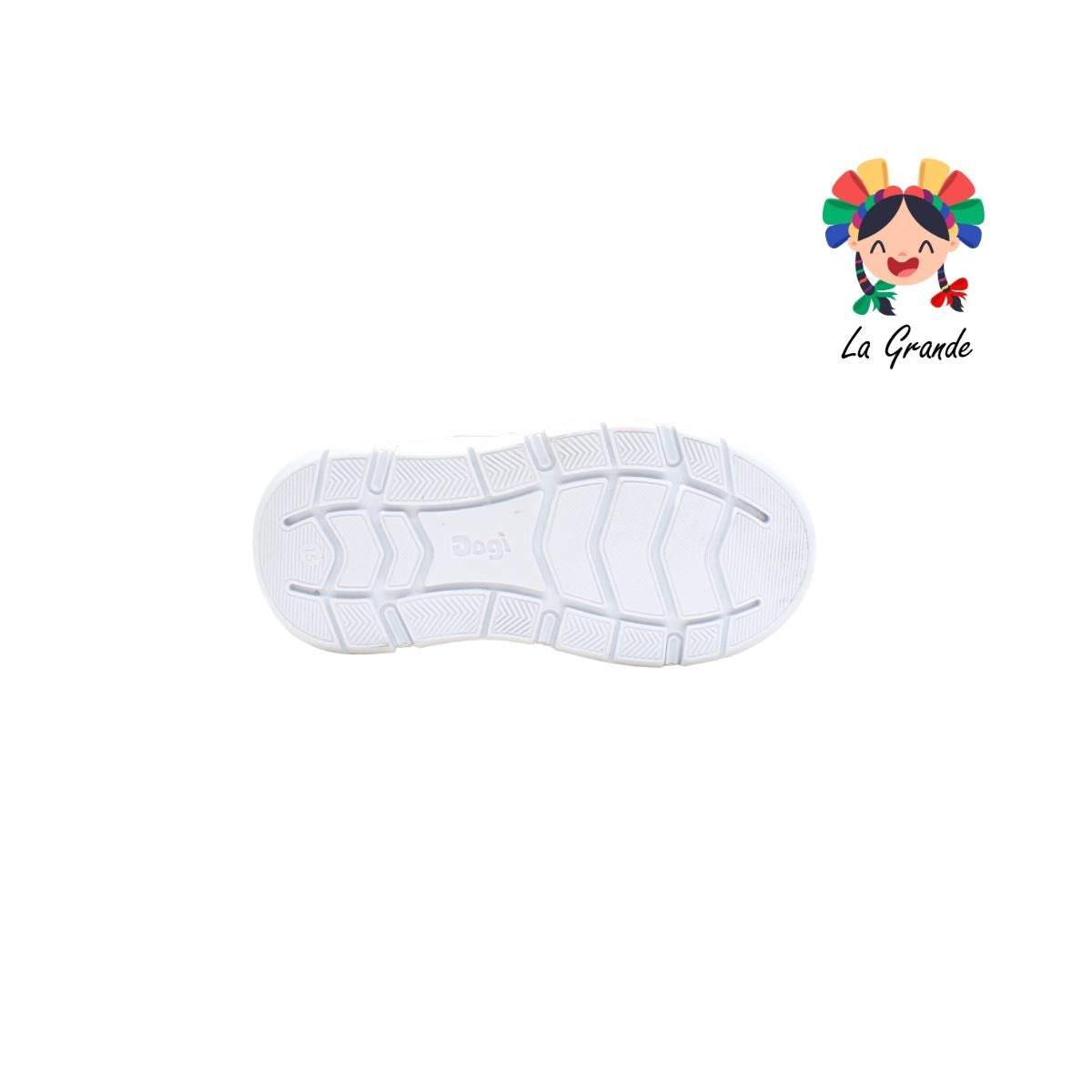 6335 DOGI Blanco Piel Tenis Escolar para Niña, Niño, Dama y Joven