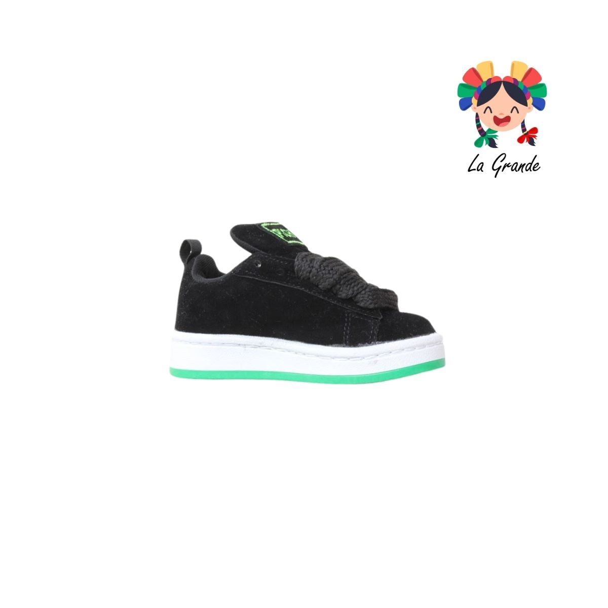 635 PICHUS Negro Verde Dakar Tenis Casual para Niña