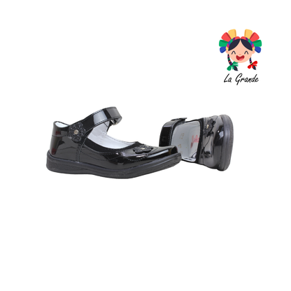 636 DULCE CEREZA Negro Charol Zapato Escolar para Niña