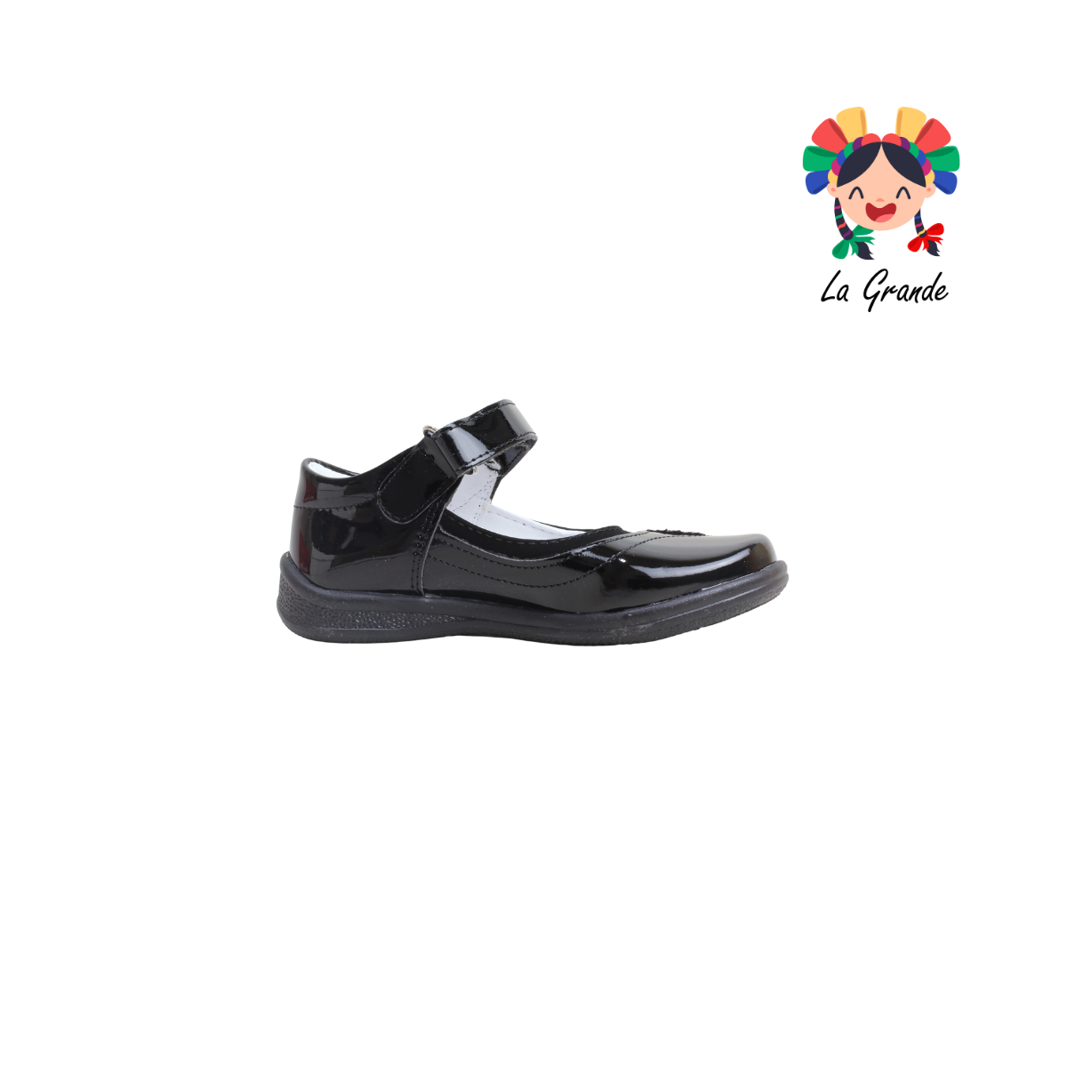 636 DULCE CEREZA Negro Charol Zapato Escolar para Niña