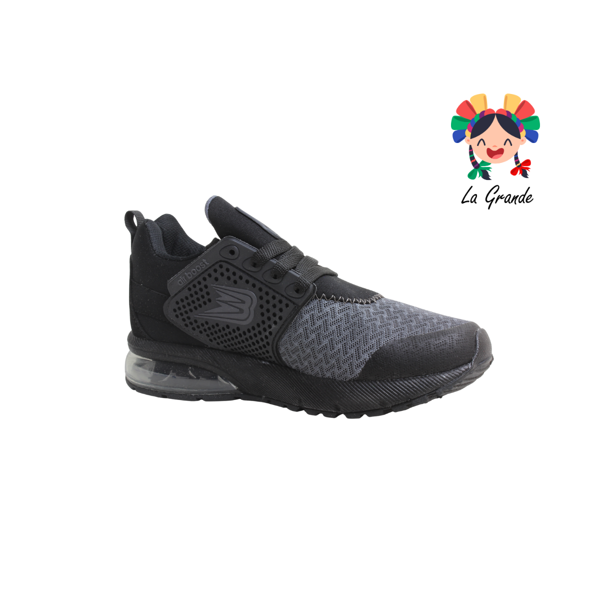 641 BOOST Negro Acero Tenis Deportivo de Válvula para Dama y Joven