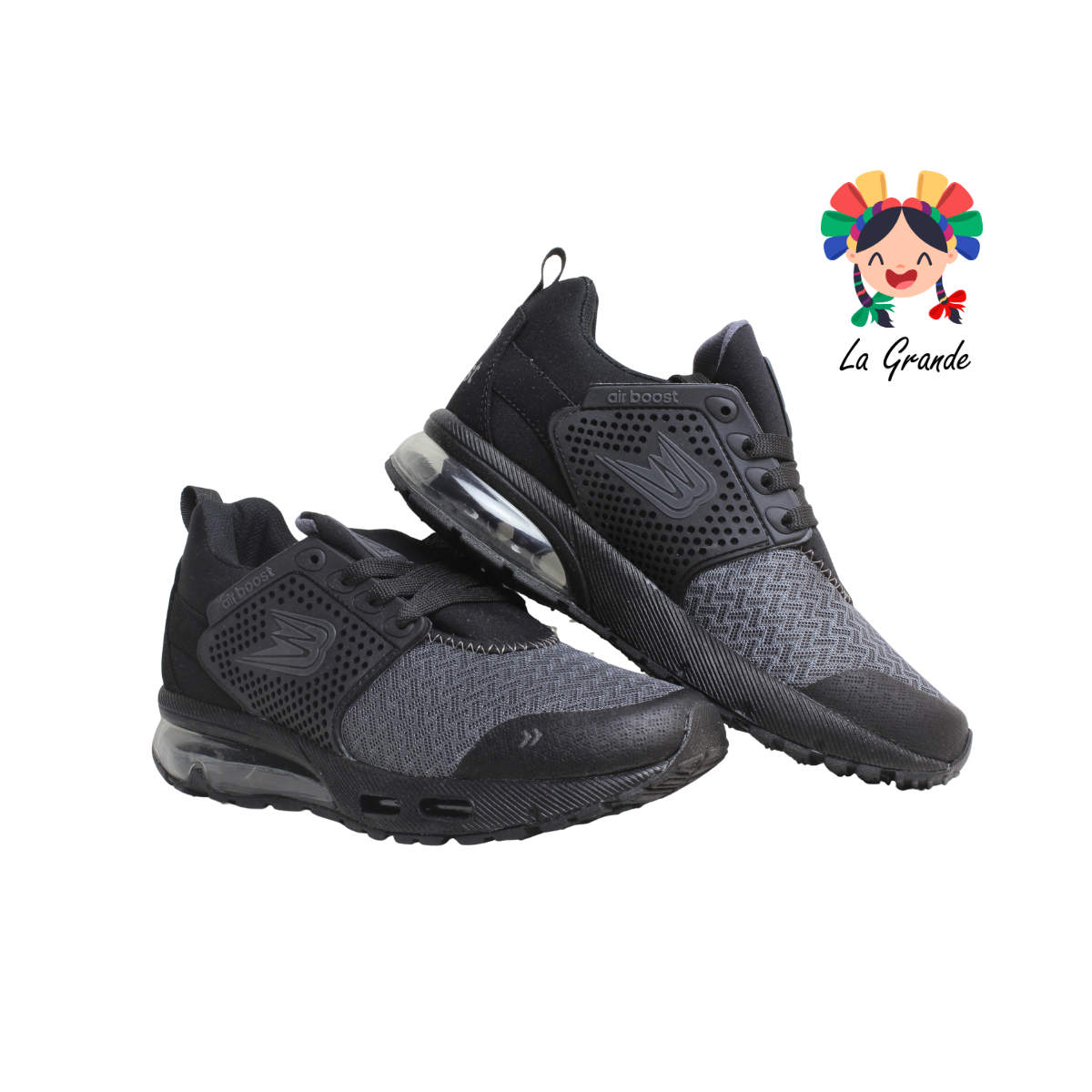 641 BOOST Negro Acero Tenis Deportivo de Válvula para Dama y Joven
