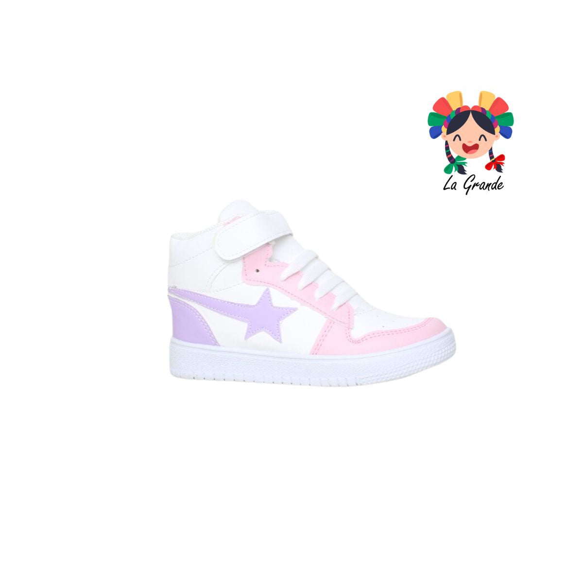 641 VIRY & TONY Bco Lavanda Sint Tenis Casual para Niña