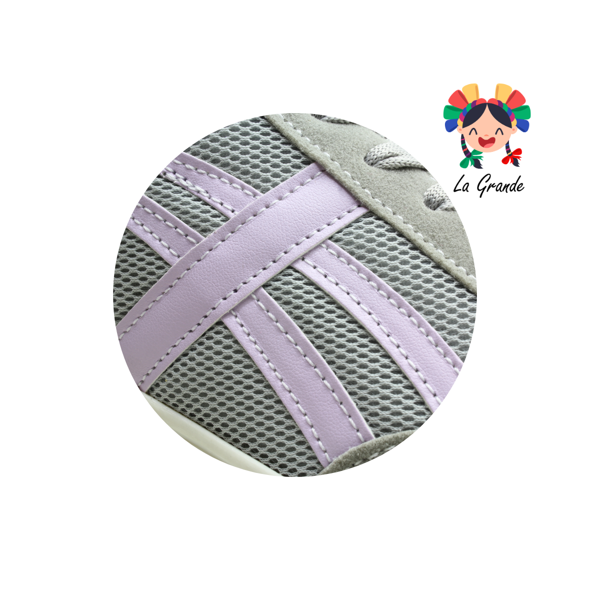 091 ACUR-ST Gris Lila Tenis Casual para Dama