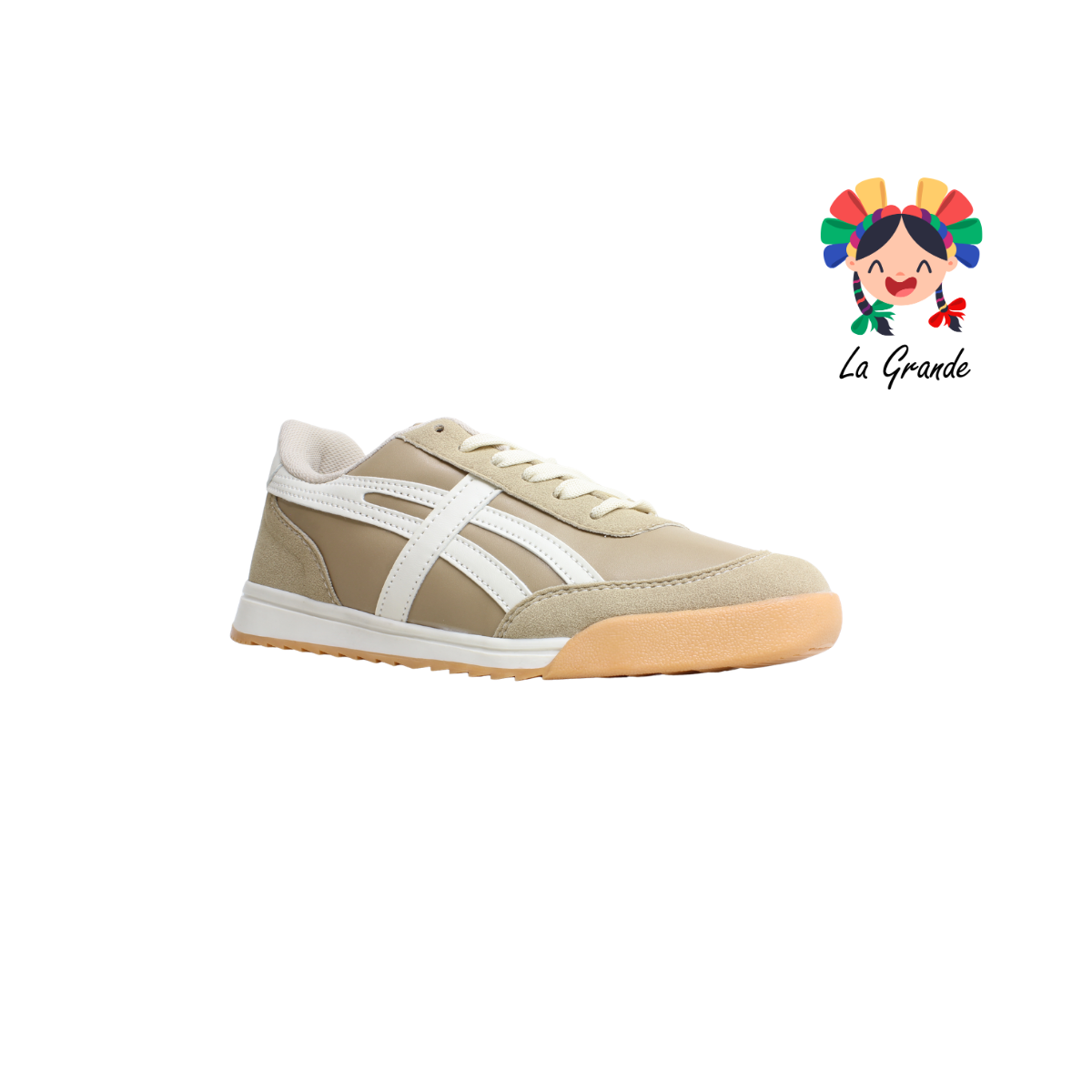 091 ACUR-ST Beige Latte Tenis Casual para Dama y Joven