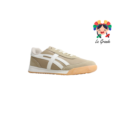 091 ACUR-ST Beige Latte Tenis Casual para Dama y Joven