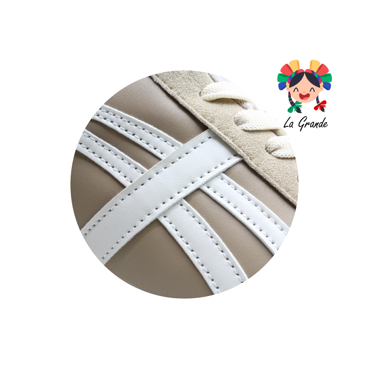 091 ACUR-ST Beige Latte Tenis Casual para Dama y Joven