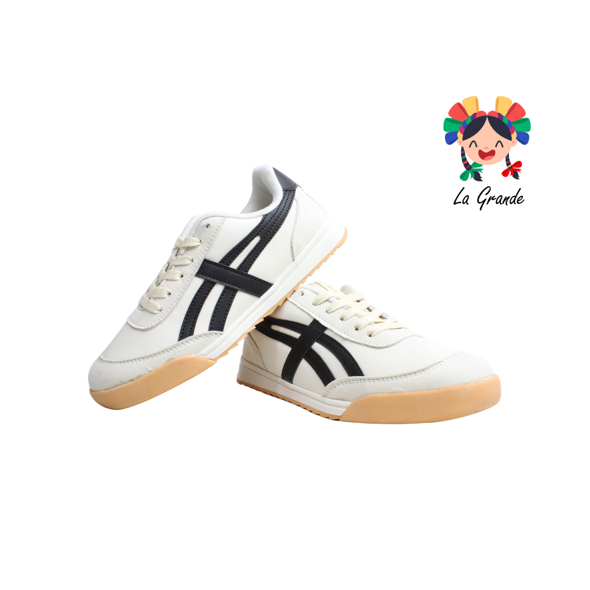 091 ACUR-ST Latte Negro Tenis Casual para Dama y Joven