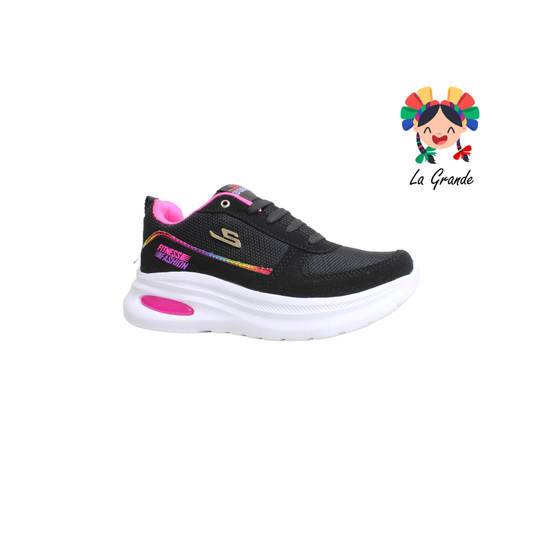 860 SPEIS10 Negro Fiusha Tenis Deportivo para Dama